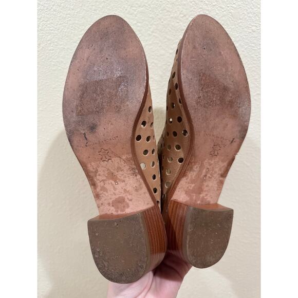 Loeffler Randall Ione Perforated Open Toe Booties size 8 tan/cream - Picture 5 of 8